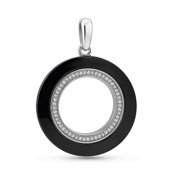Серебряный кулон с керамикой и фианитами (арт. 7503/2068938-1кмч) – изображение 1