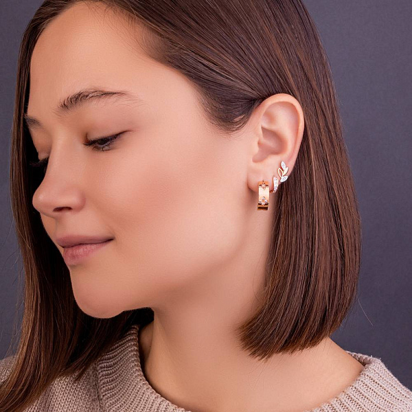 Дитячі золоті сережки з фіанітами (арт. 110245) – зображення 5