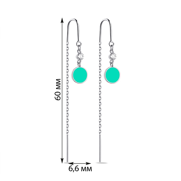 Серьги протяжки из серебра (арт. 7502/4747ебрз) – изображение 2