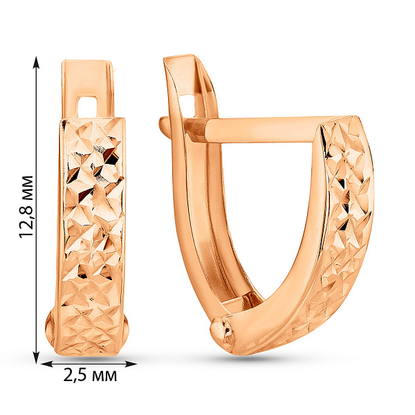 Золоті сережки без каміння (арт. 109530) – зображення 2
