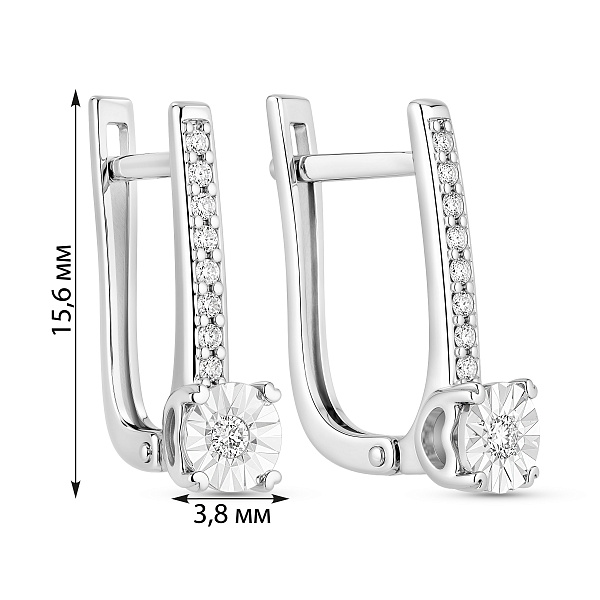Серьги из белого золота с бриллиантами (арт. С011730010б) – изображение 2
