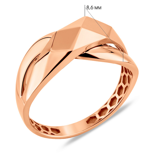 Широкое кольцо из красного золота (арт. 1401177) – изображение 3