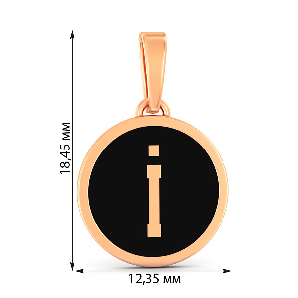 Золотой кулон Буква І с эмалью (арт. 440990еч) – изображение 3