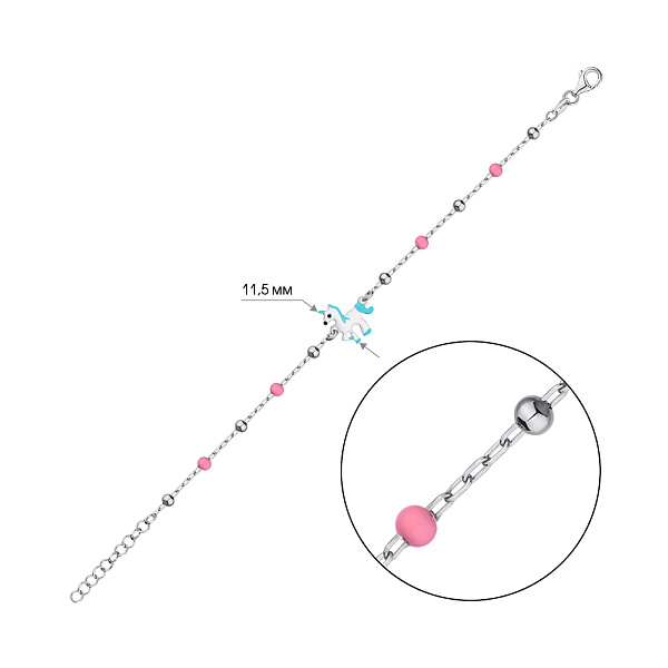 Детский браслет из серебра с эмалью (арт. 7509/4502е) – изображение 2