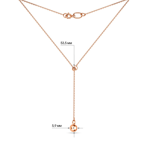 Колье Fly из красного золота с подвеской (арт. 352300) – изображение 5
