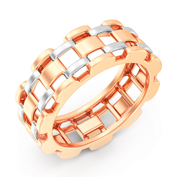 Кольцо Звенья из красного золота (арт. 141295) – изображение 1