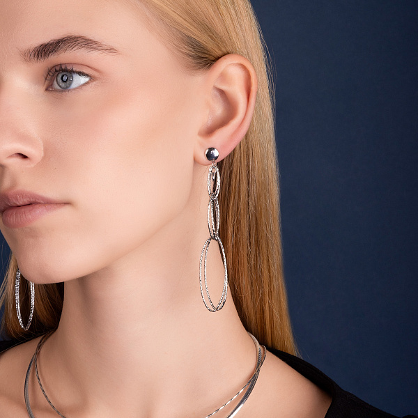 Серьги из белого золота Francelli (арт. 1091211б) – изображение 5