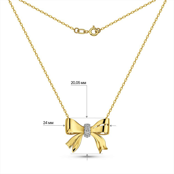 Золоте кольє Francelli Бантик з діамантами (арт. Ц361360010ж) – зображення 3