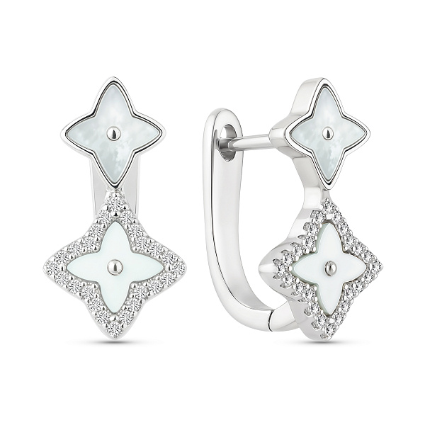 Серебряные серьги с перламутром (арт. 7502/10096п) – изображение 1