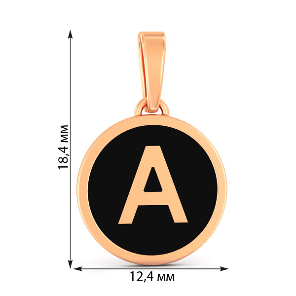 Золотой подвес Буква А с эмалью (арт. 440994еч) – изображение 2