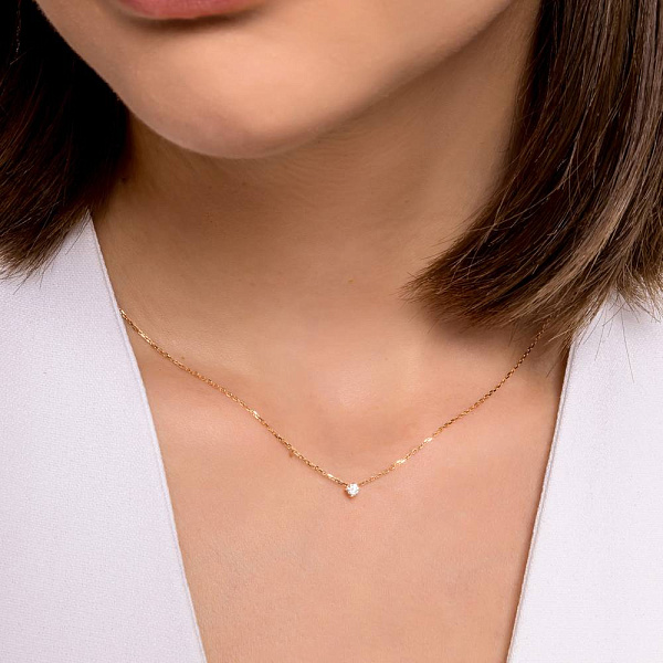 Колье из красного золота с бриллиантом (арт. 7108049201) – изображение 3