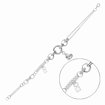 Золотой браслет с фианитами (арт. 321706беП2)