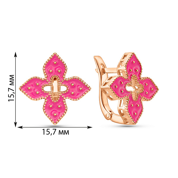 Золоті сережки з емаллю (арт. 1091580/15емлн) – зображення 5