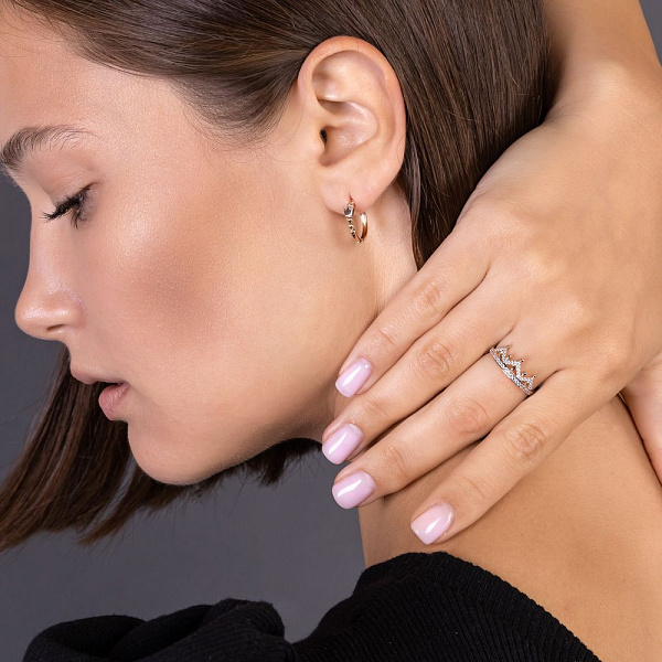 Кольцо Корона из красного золота (арт. 140876) – изображение 2