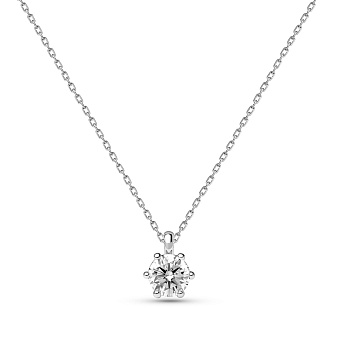 Фото Кольє з білого золота з діамантом (арт. Ц011163020б)