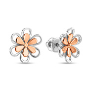 Золотые серьги пусеты Цветочки (арт. 111065бк)