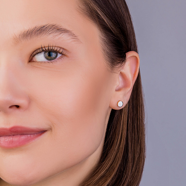 Сережки з червоного золота Лýна з емаллю (арт. 111274еп) – зображення 3