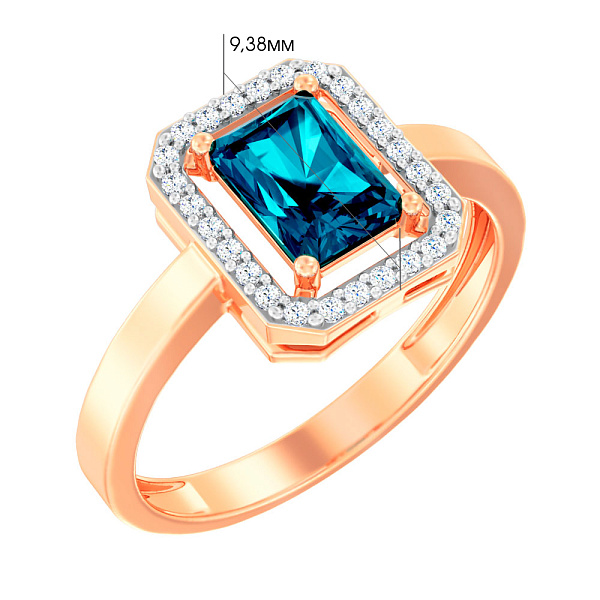 Золотое кольцо с топазом лондон (арт. 141117Пл) – изображение 3