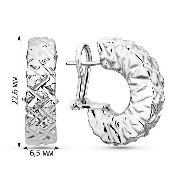 Серьги из белого золота без камней Francelli (арт. 1091864б) – изображение 6
