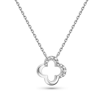 Колье из белого золота Клевер с бриллиантами (арт. Ц341292005б)