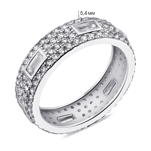 Срібна каблучка з доріжкою з фіанітів (арт. 7501/6336) – зображення 2