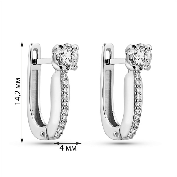 Серебряные серьги с фианитами (арт. 7502/1521С) – изображение 2