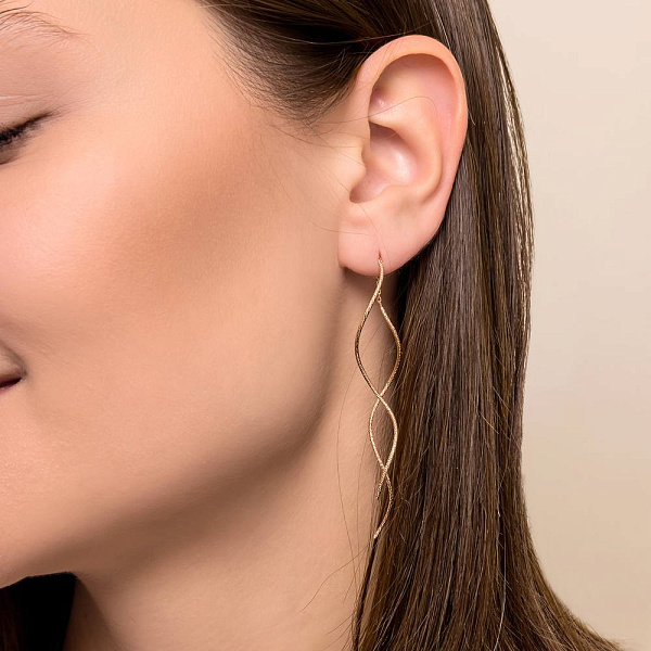 Золотые серьги-протяжки (арт. 1101014) – изображение 2