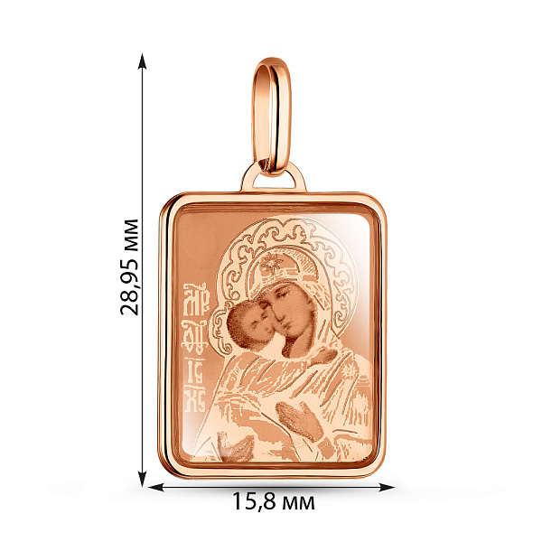 Ладанка Божия Матерь «Владимирская» из золота (арт. 421117В) – изображение 2