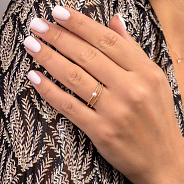 Двойное кольцо из золота с жемчугом  (арт. 140943)