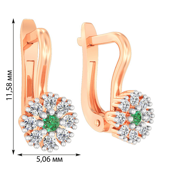 Золотые серьги с фианитами (арт. 114203з) – изображение 2