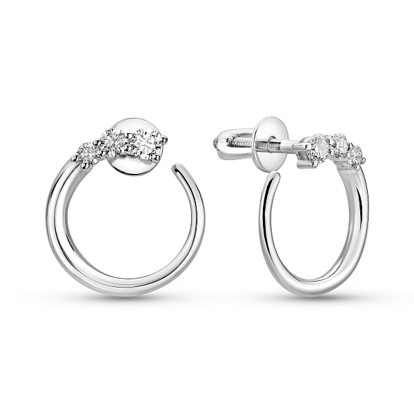Сережки з білого золота з діамантами (арт. Т011389015б) – зображення 1