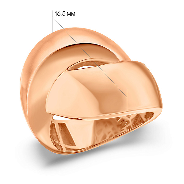 Массивное кольцо из красного золота (арт. 156439) – изображение 2