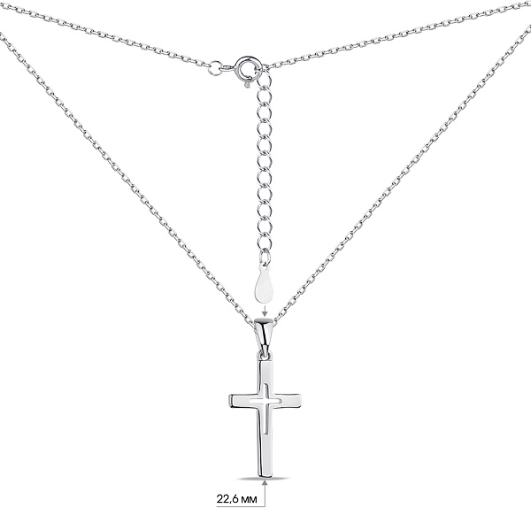 Колье из серебра с крестиком (арт. 7507/1962) – изображение 3