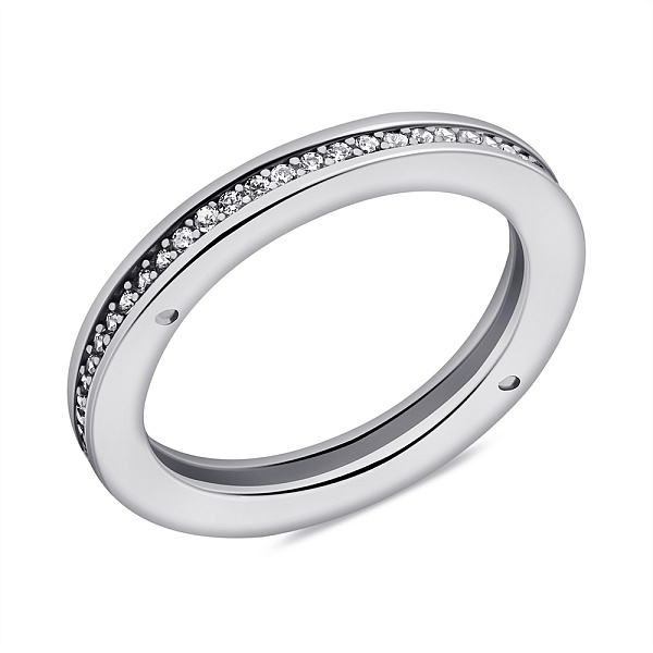 Серебряное кольцо с дорожкой из фианитов (арт. 7501/6455) – изображение 1