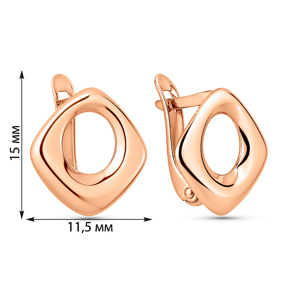 Серьги из красного золота без камней (арт. 470818) – изображение 4