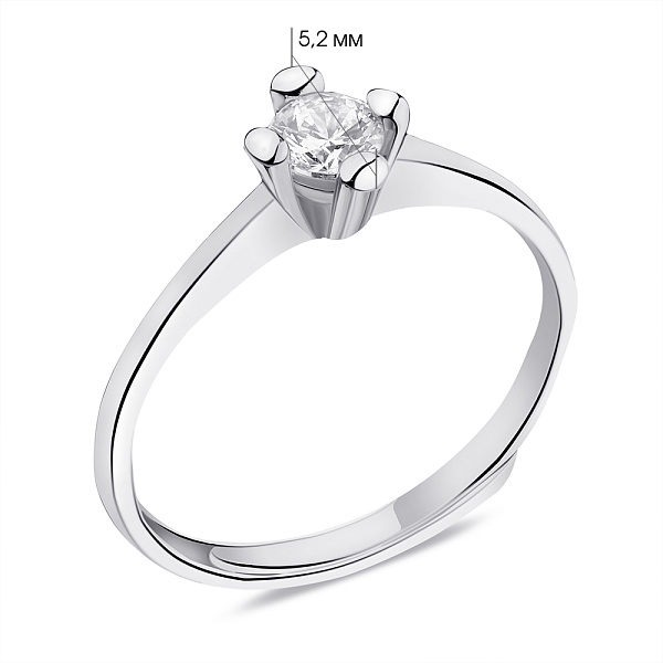 Безразмерное серебряное кольцо с фианитом (арт. 7501/6255) – изображение 2