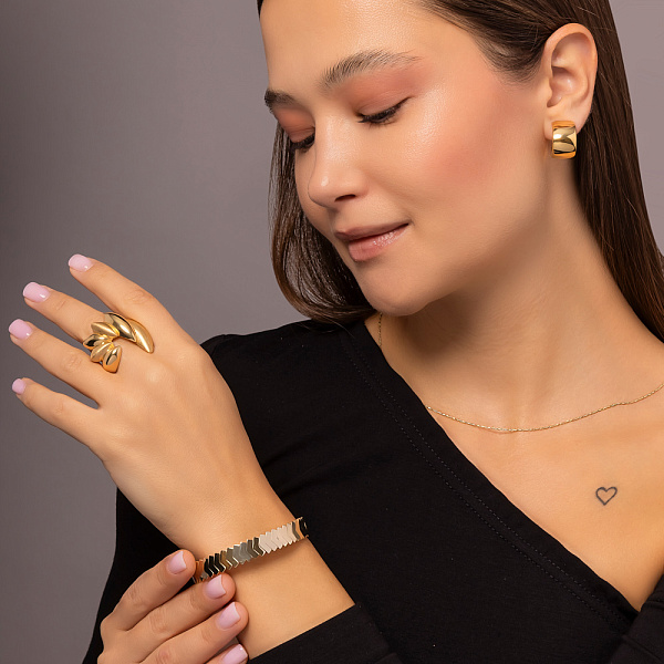 Масивна золота каблучка Francelli (арт. е156703жм) – зображення 2