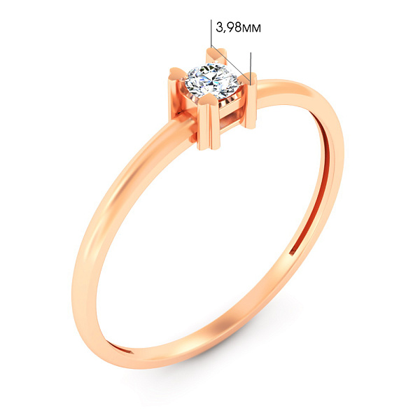 Золота каблучка з діамантом (арт. К011650015) – зображення 4