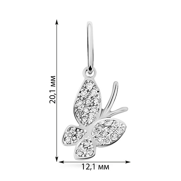 Подвес из белого золота Бабочка (арт. 440397б) – изображение 2