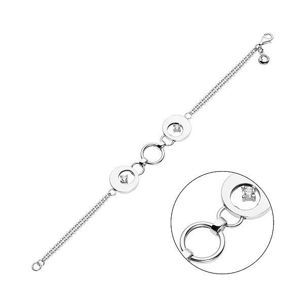 Браслет из белого золота с фианитами (арт. 324684бП1) – изображение 1