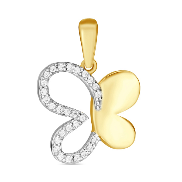 Подвеска из желтого золота Бабочка с фианитами (арт. 421516ж) – изображение 1