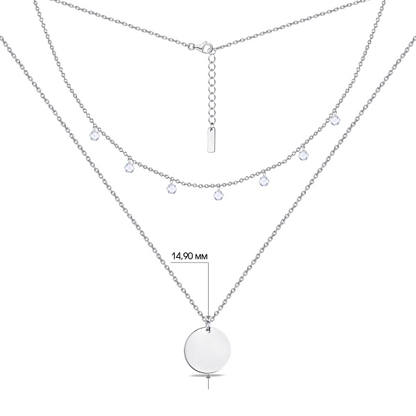 Двойное колье из серебра с подвесками (арт. 7507/1232/15) – изображение 3