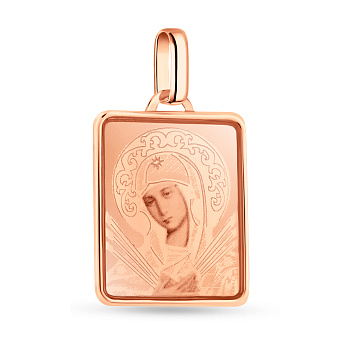 Ладанка из красного золота Божья Матерь Семистрельная (арт. 421117С)