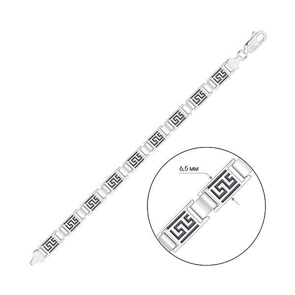 Серебряный браслет без камней (арт. 7509/4964ч) – изображение 2