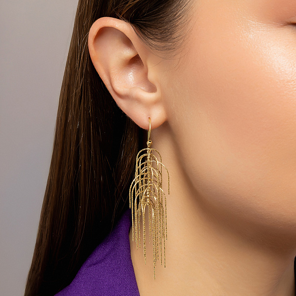 Золотые серьги Francelli с подвесками (арт. 105686ж) – изображение 2