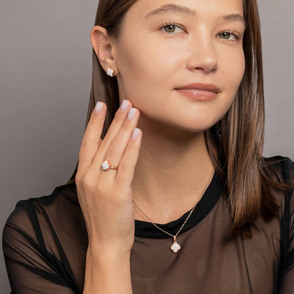 Золотые серьги пусеты с эмалью (арт. 120849Деб) – изображение 3