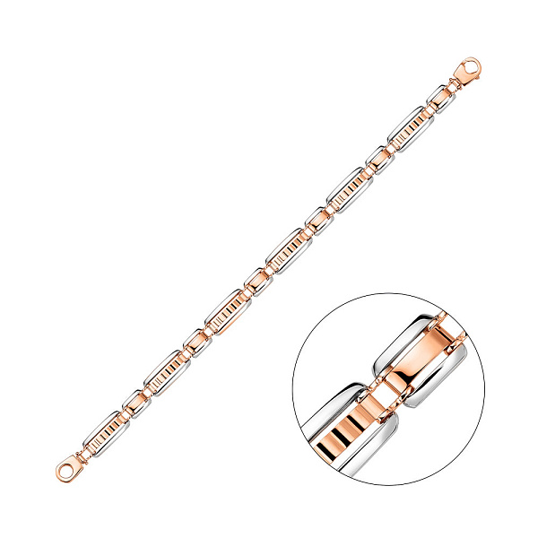 Мужской браслет из красного и белого золота (арт. 325538кб) – изображение 1