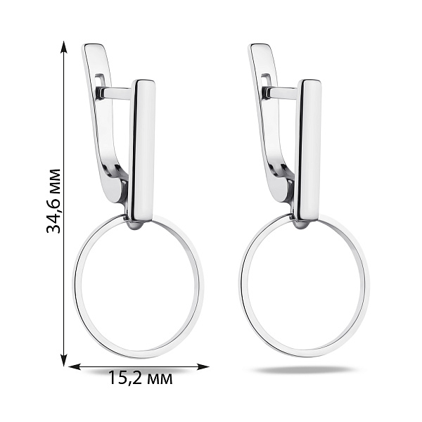 Серебряные серьги без камней (арт. 7502/511сп) – изображение 2