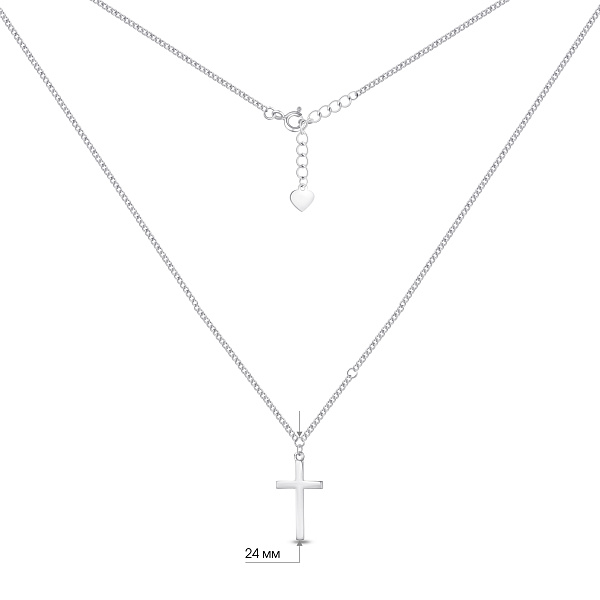 Серебряное колье с подвеской крест (арт. 7507/2603) – изображение 3