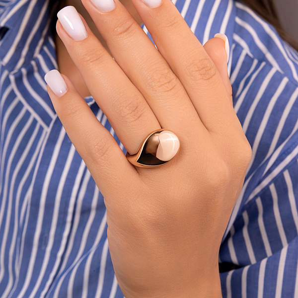 Кольцо из красного золота Капля (арт. 141343) – изображение 2